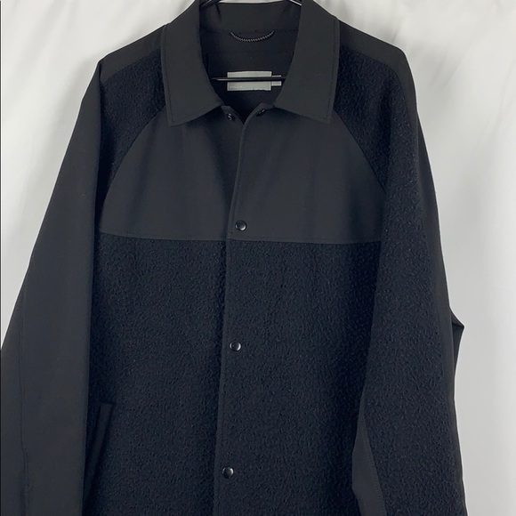 VINCE Wool Blend Jacket Black Snap Button - Picture 6 of 11